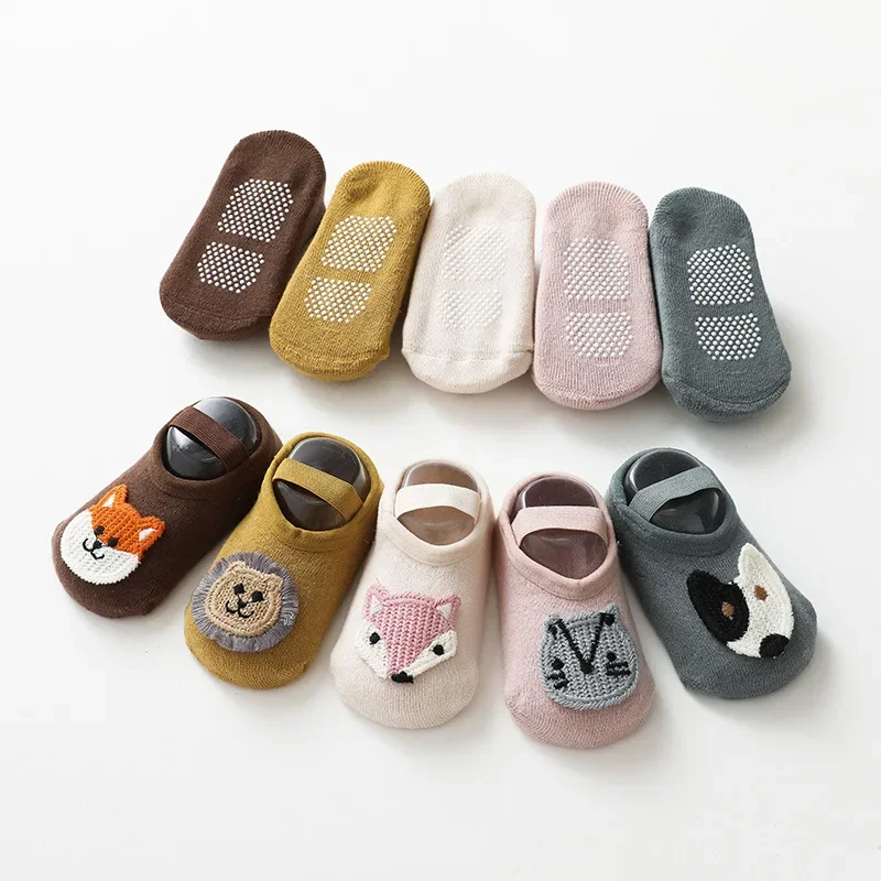 Soft Cotton Baby Girls Socks Newborn Cartoon Animal Baby Socks Infant Baby Boy Socks Anti Slip Floor Shoes Spring Autumn Winter