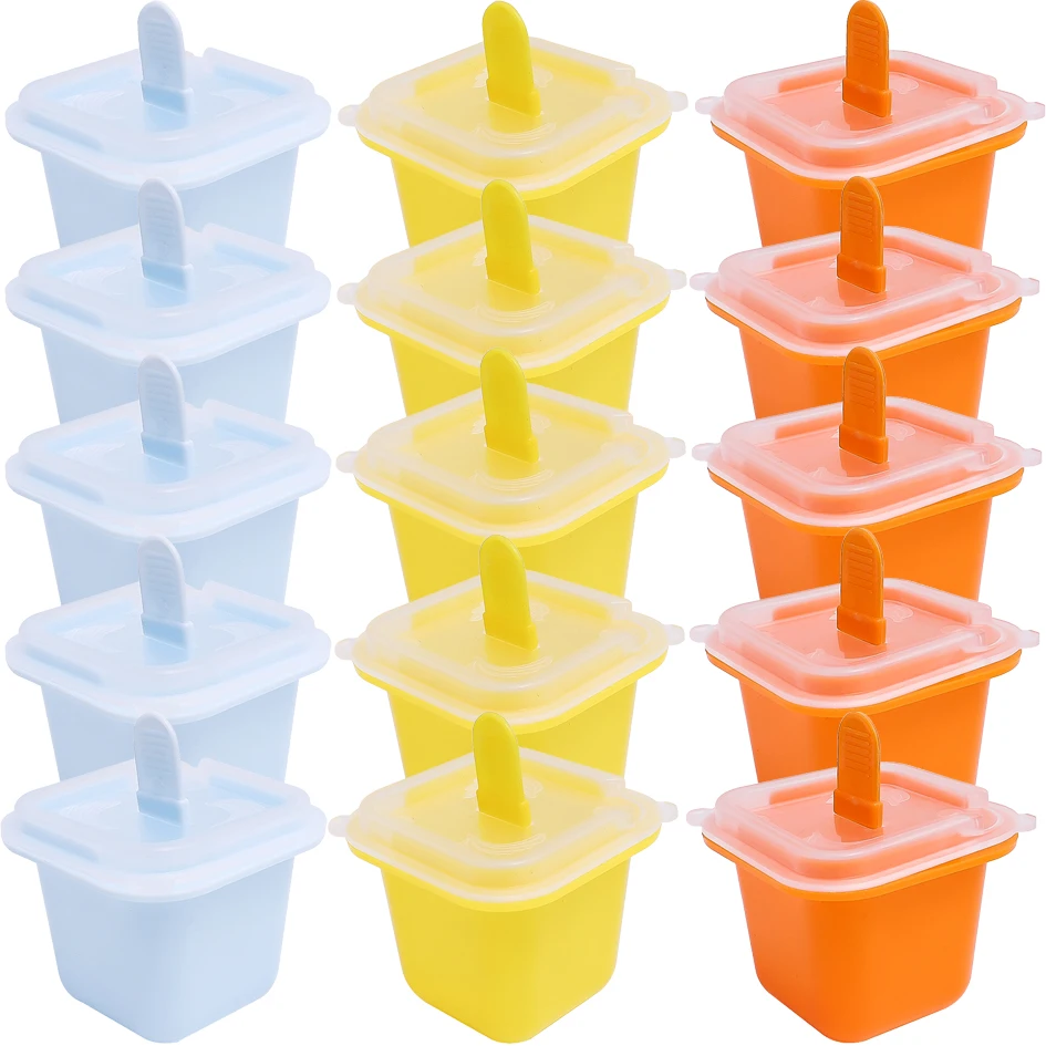 12x Square Grid Ice Cube Molds Food Grade Silicone Ice Cream Mould Tray with Stick DIY Jelly Pudding Drink Ball Maker Kids Snack