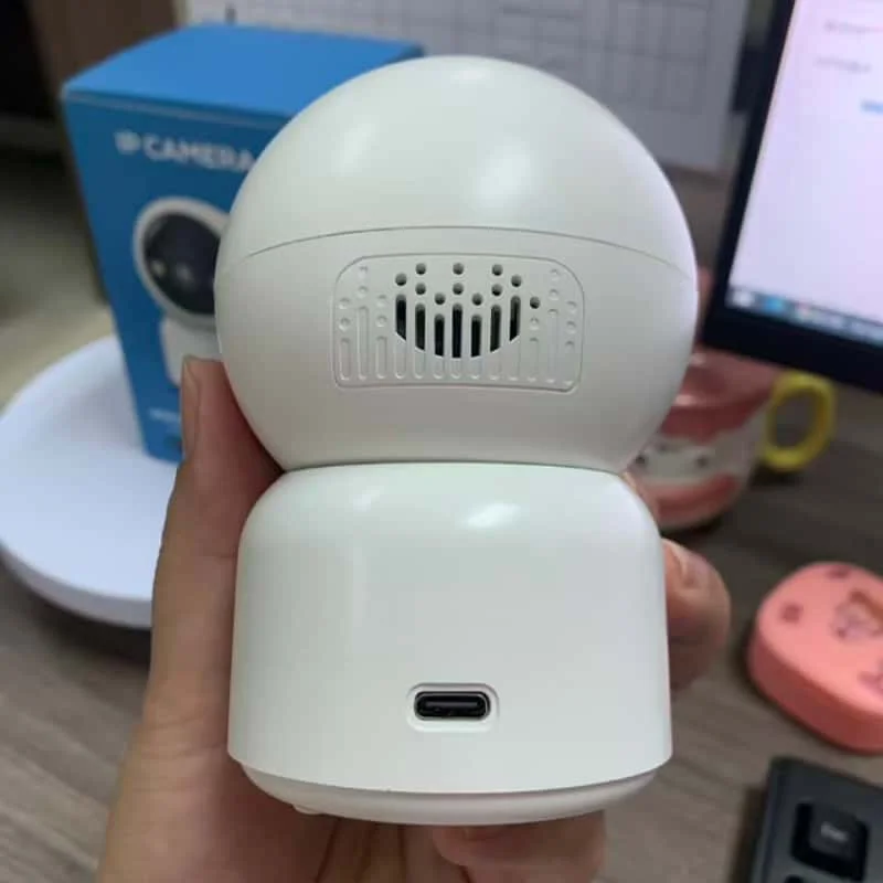 MinlangCC01B كاميرا PT لاسلكية بيضاء 360 °   كاميرا مراقبة داخلية للرؤية الليلية بدقة 3 ميجابكسل