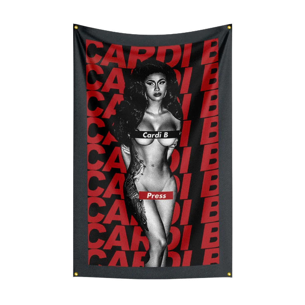 3x5 قدم الثقيلة روك باند C-Cardi-Bs العلم البوليستر الطباعة الرقمية راية لغرفة النوم جدار الفن خارج الباب نسيج ديكورا #5