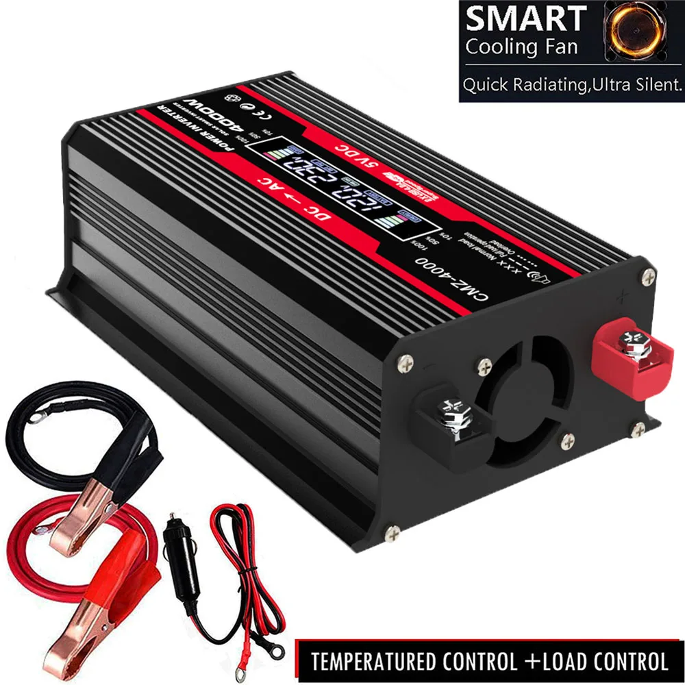 50Hz Converter Solar Car Inverters Multiple Protection 4000W Sine Wave Inverter Modified DC 12V to AC 110V 220V Voltage