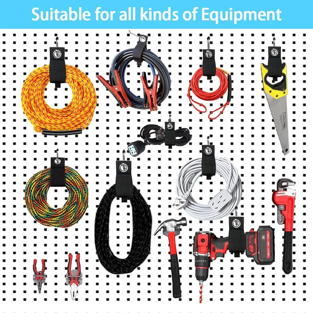 Heavy-Duty Storage Straps - 9 Pack Hook and Loop Hanging Extension Tool Cord Straps Organizer for Cable Management, Rope, Hoses,
