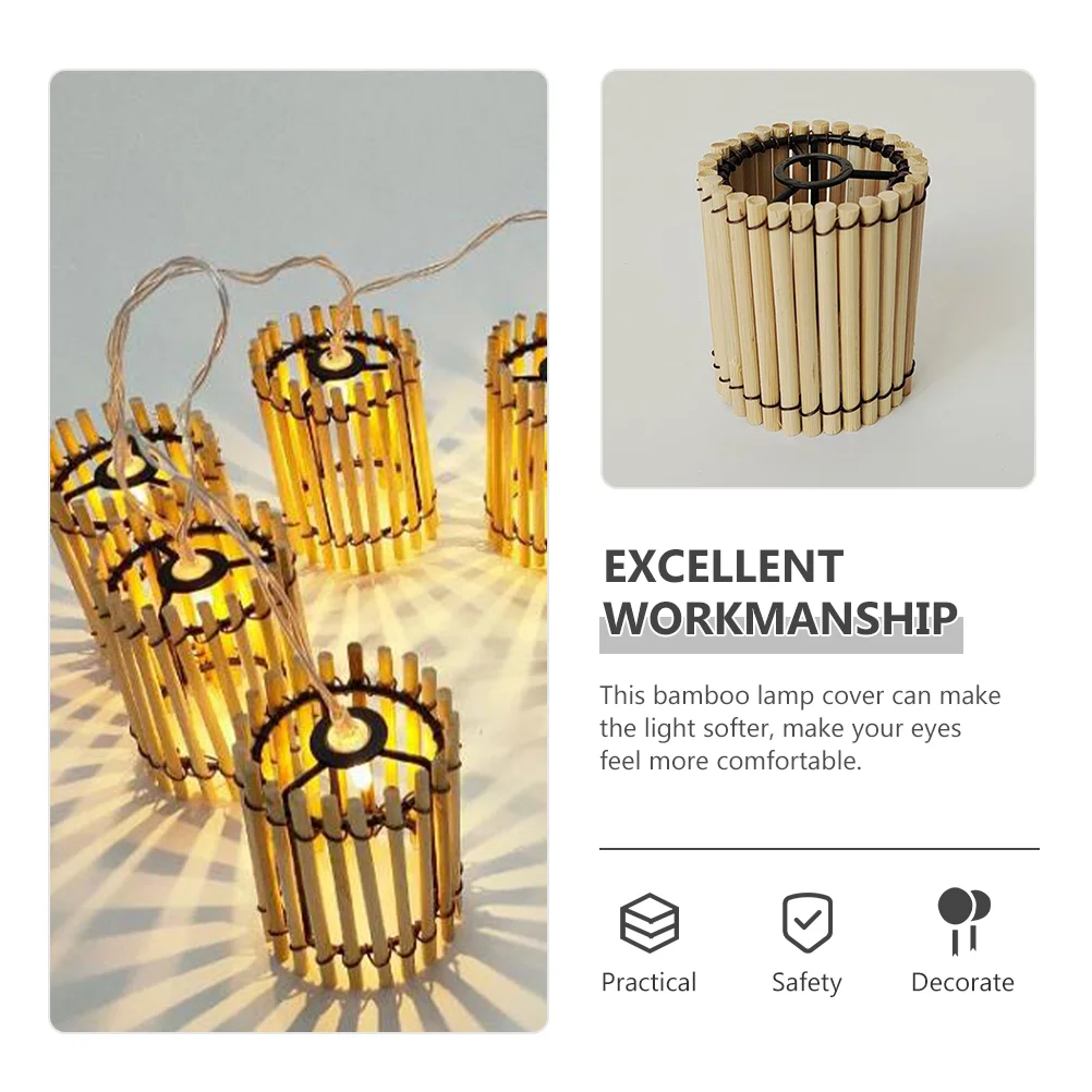 Bamboo Lampshade Light Covers Ceiling Hanging Floor Pendant Small Accessories Indoor