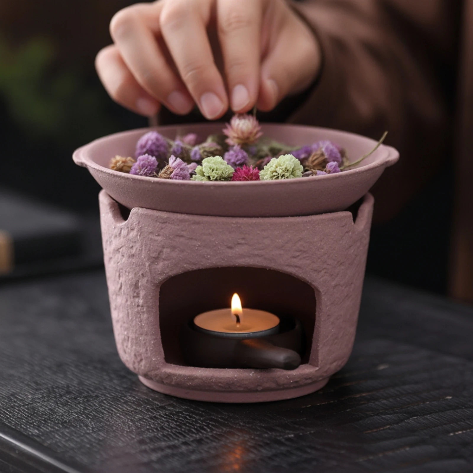 Ceramic Incense Burner Minimalist Incense Burner with Removable Bowl Matte Textured for Meditation, Tea Ceremony