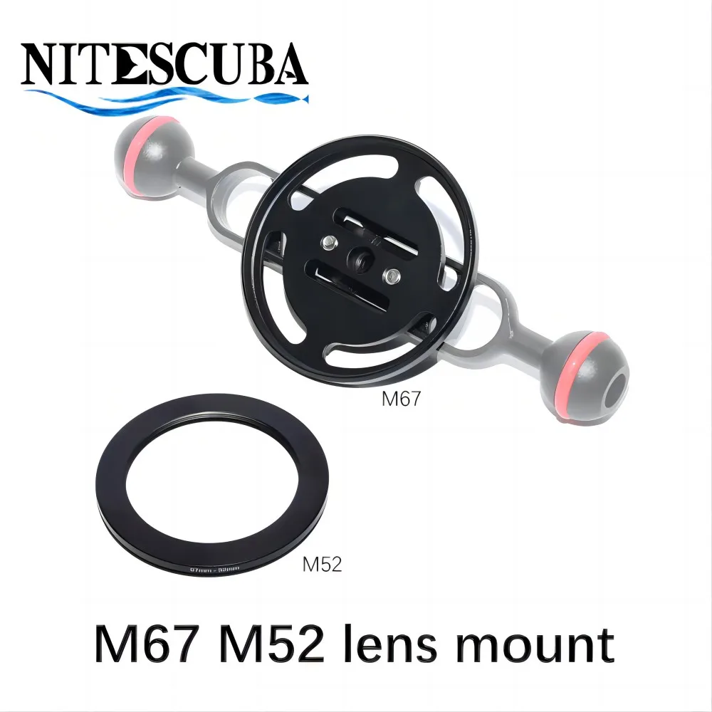 Nitescuba Duiken M52 M67 Adapter Mount Voor 52Mm 67Mm Schroefdraad Lens Houder Quick Release Tg6 Camera Behuizing Onderwater fotografie