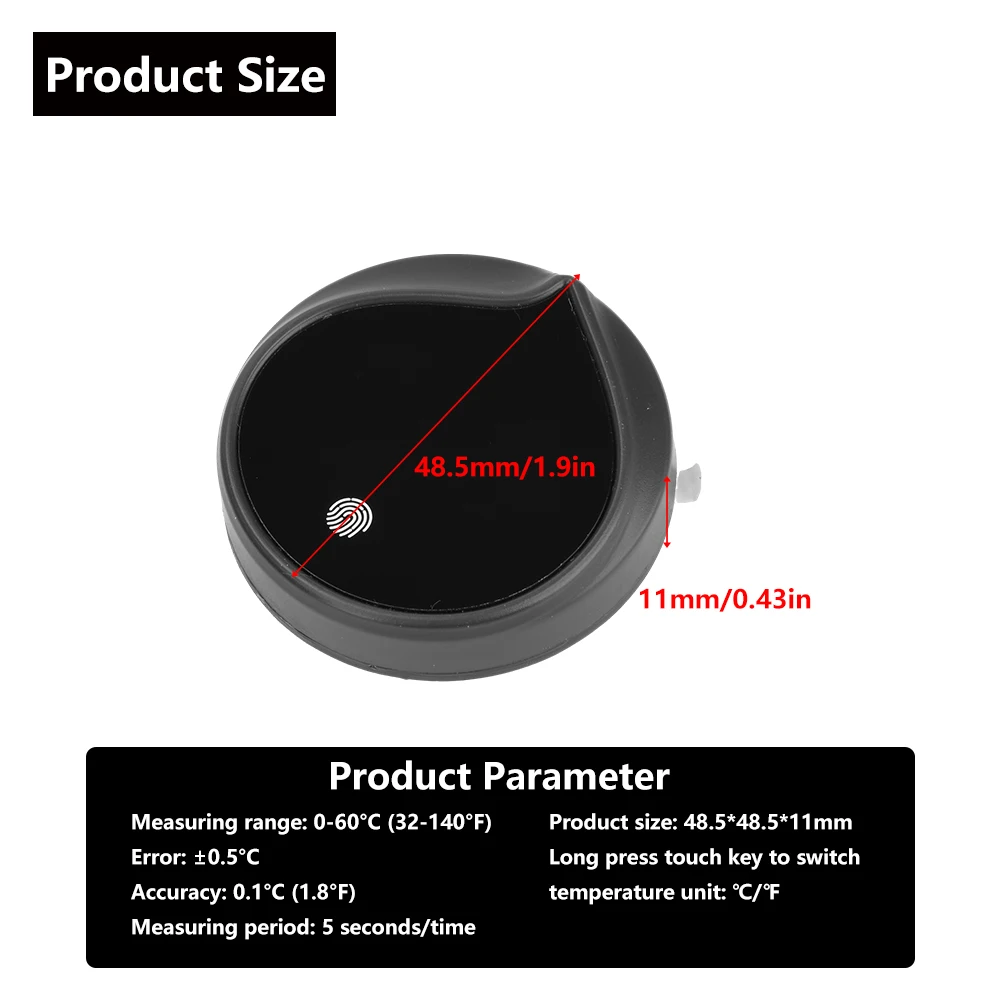High Precision LED Digital Display Aquarium Thermometer Electronic Thermometer with Touch Button ℃/℉ Switching 0-60℃ (32-140℉)