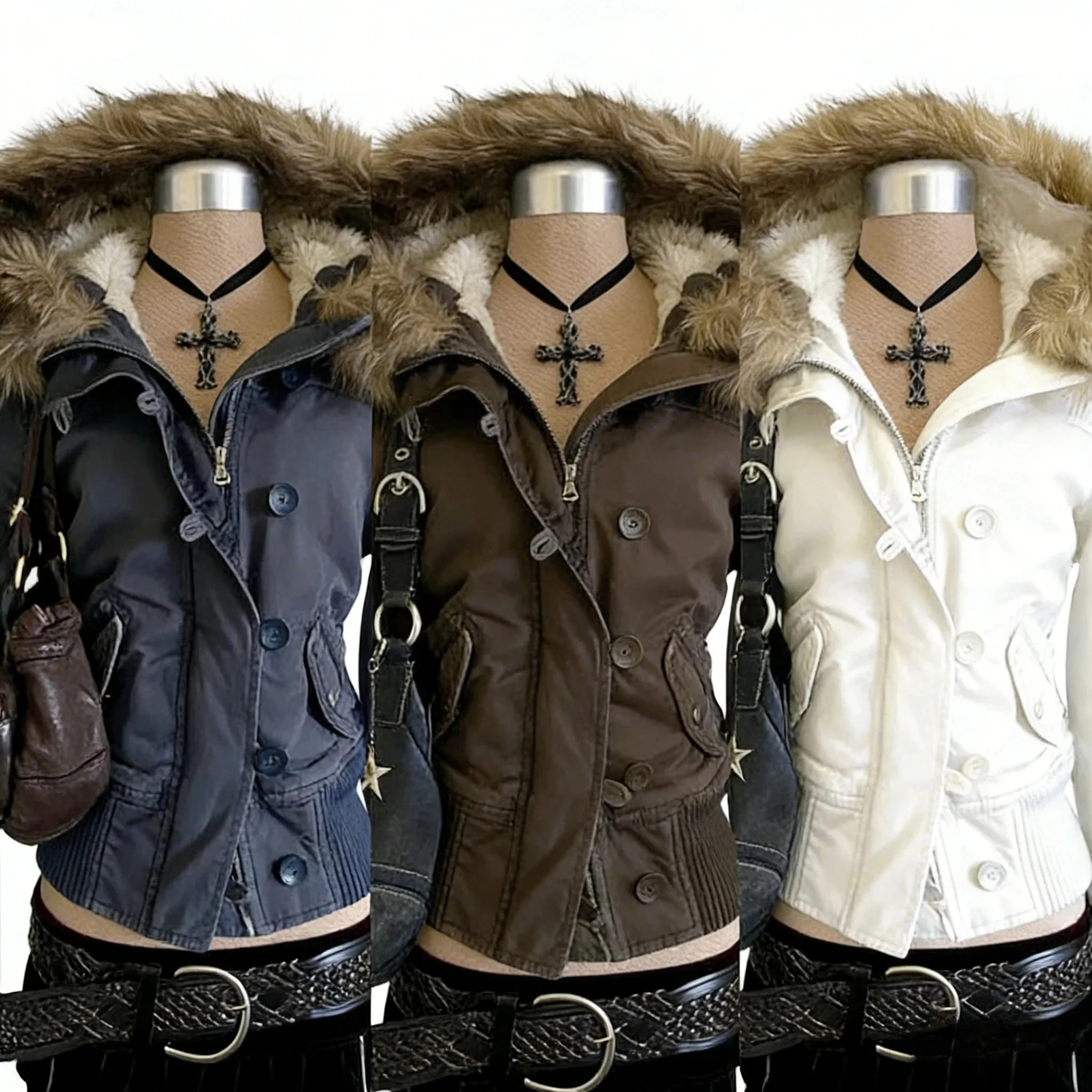 Manteaux courts à capuche Vintage américain pour femmes, veste d'extérieur gothique Punk noir, pardessus décontracté Y2k, Parkas rétro, printemps 2026