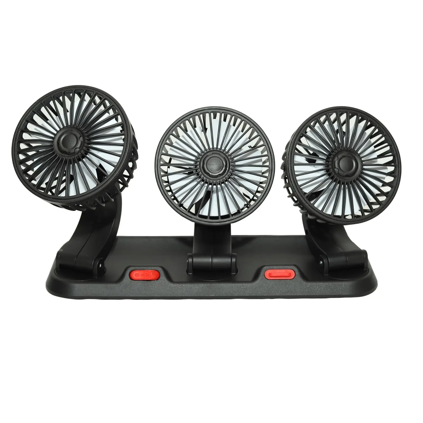 3 Head Car Fan USB Powered Dashboard Dual Speed 360 Degree Rotatable Quiet Brushless Cooling Fan for Sedan SUV RV Truck