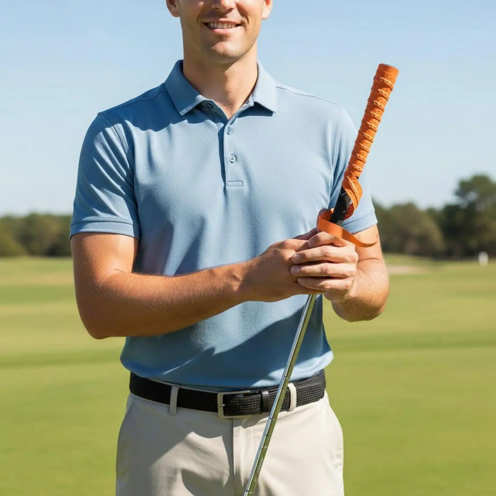 PU Leather Golf Club Grip Wrap Sweat Absorbing Tape Waterproof Non Slip for Golf Club Handle Refresh