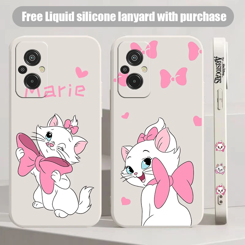 The Aristocats For Xiaomi Redmi 9 10 11 12 13 A AT C T X A1 4G 5G Liquid Left Rope Phone Case Funda Silicone Soft Shell Cover