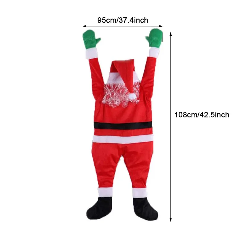 108 سنتيمتر سانتا كلوز أفخم مجموعة تسلق نافذة شرفة سقف مدخنة معلقة 2025 هدية عيد ميلاد سعيد مهرجان الديكور #6