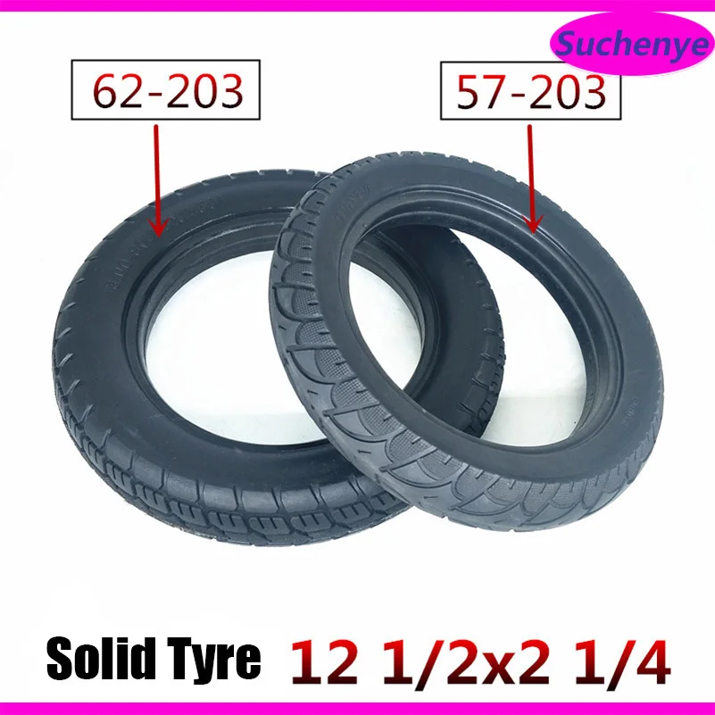 12 Inch Solid Tire  1/2 X 2 1/4 ( 47/57/62-203 ) Fits Many Gas Electric Scooters and E-Bike  1/2X2  Wheel Tyre Parts