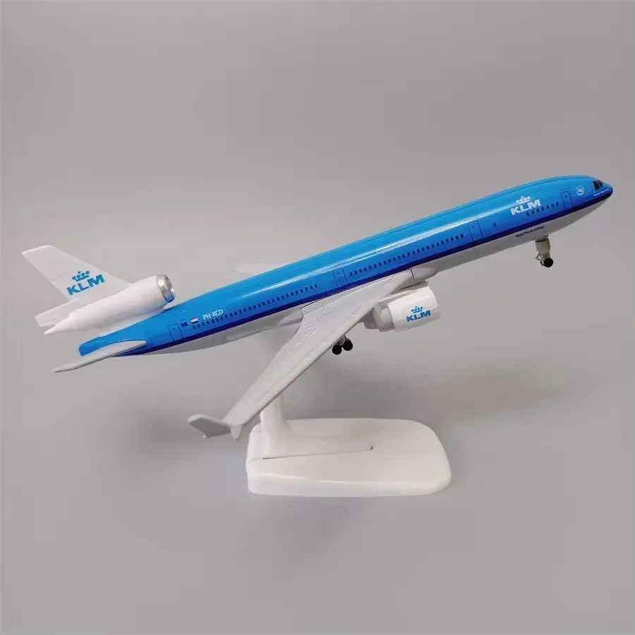 1:400 20cm Netherlands KLM Airlines MD MD-11 Airways Diecast Airplane Model Alloy Metal Air Plane Model w Wheels Aircraft Toys