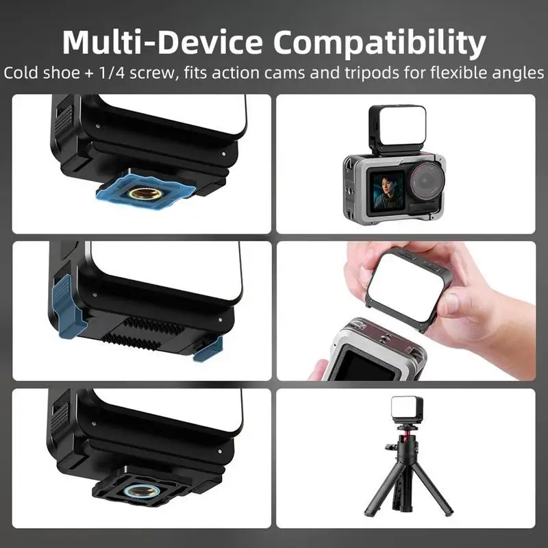 Vlogging Light Led Action Camera Vlogging Light Portable Lamp With Clip For Recording Streaming Studio Makeup Selfie Filming