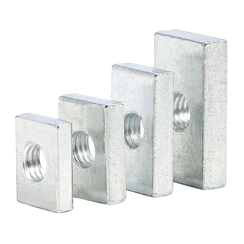 M6 carbon steel galvanized rectangular nut iron square aluminum profile slider nut square nut