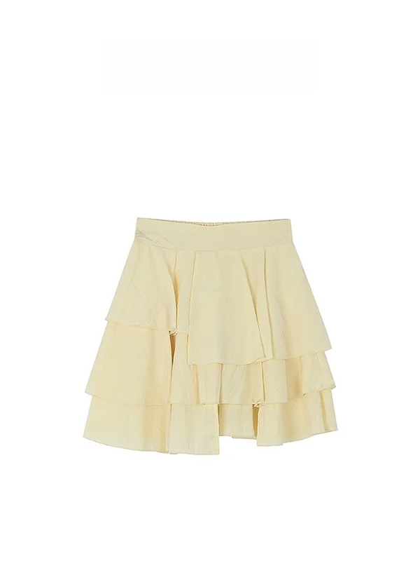

Asymmetric Cake ort Skirt Summer A-Line Bodycon Midi Skirt Casual Women's Stand Fit Glue Fiber Nylon Other Materials