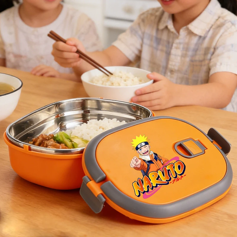

Anime Naruto Boy Lunch Boxes Man Portable Stainless Steel Bento Boxes Student School Food Container Children Cartoon Lunch Box