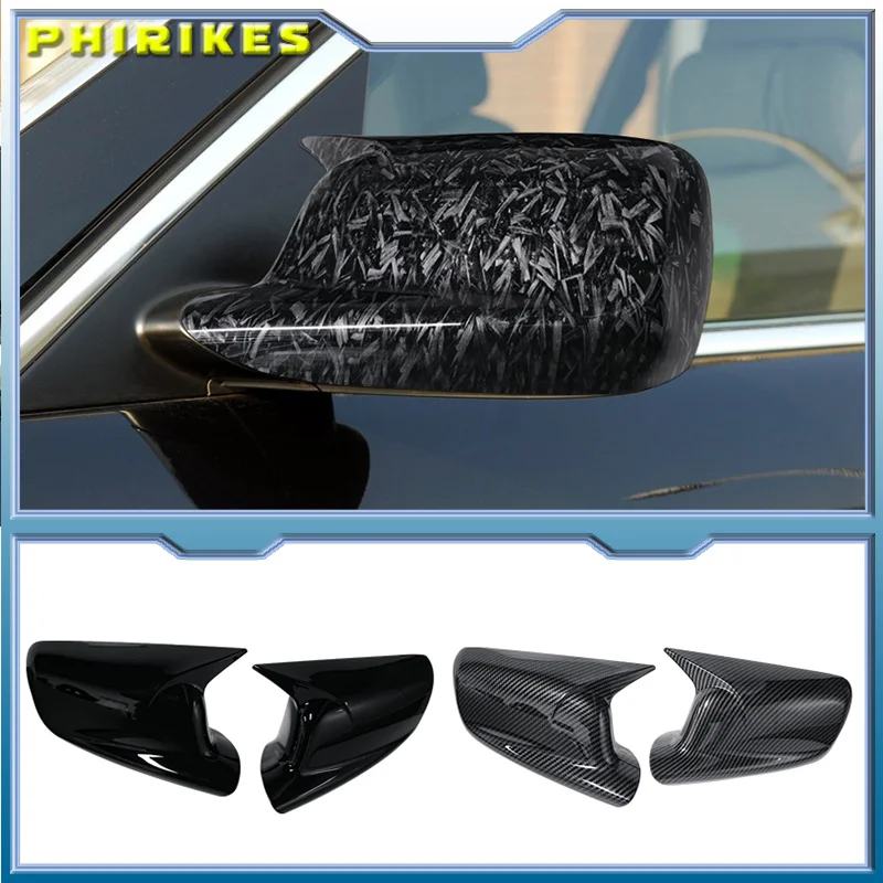 

For BMW 7 Series E65 E66 E67 E68 2001-2008 2-piece set carbon fiber Glossy Black side mirror caps with protective film