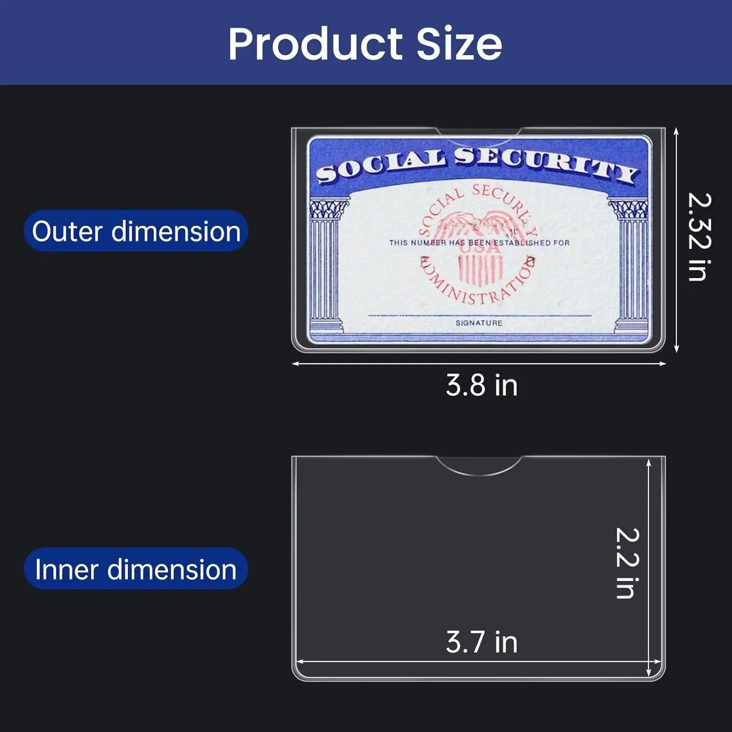 20 قطعة من أكمام البطاقات المقاومة للماء من مادة PVC الناعمة الشفافة - تناسب SSN وMedicare وبطاقات الائتمان وبطاقات الائتمان، قابلة للتحديد بسهولة