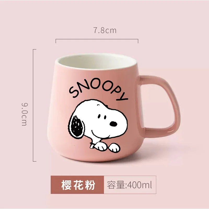 スヌーピーセラミックマグアニメコーヒーカップミルクティーマグかわいいカップルオフィス水飲みセラミックカップセラミック食器ギフト400ML