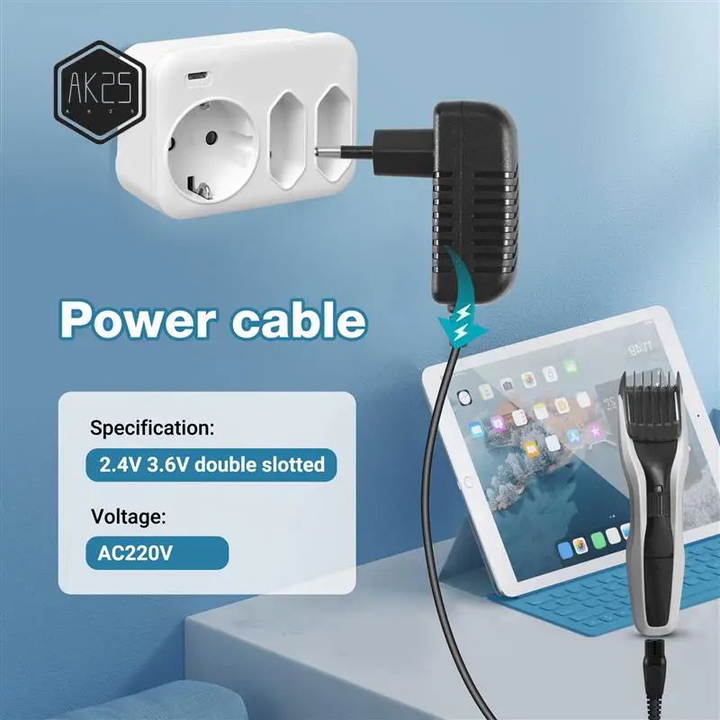 AK25-شاحن الاتحاد الأوروبي التوصيل ماكينة حلاقة كهربائية للبالغين والأطفال والمشابك #1