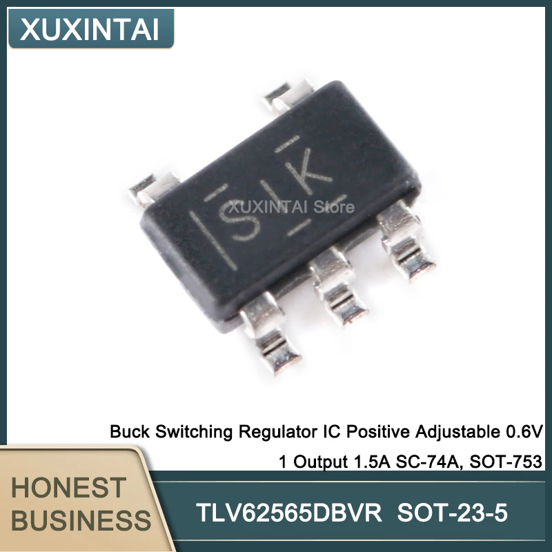 50Pcs/Lot  New Original TLV62565DBVR TLV62565 Buck Switching Regulator IC Positive Adjustable 0.6V 1 Output 1.5A SC-74A, SOT-753