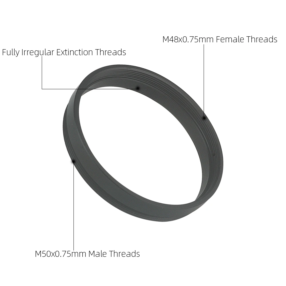 EYSDON M50 Male to M48 Female Threads T-Ring Adapter M50*0.75mm Transform to M48*0.75mm Telescope Mirror Adapter Threads Convert