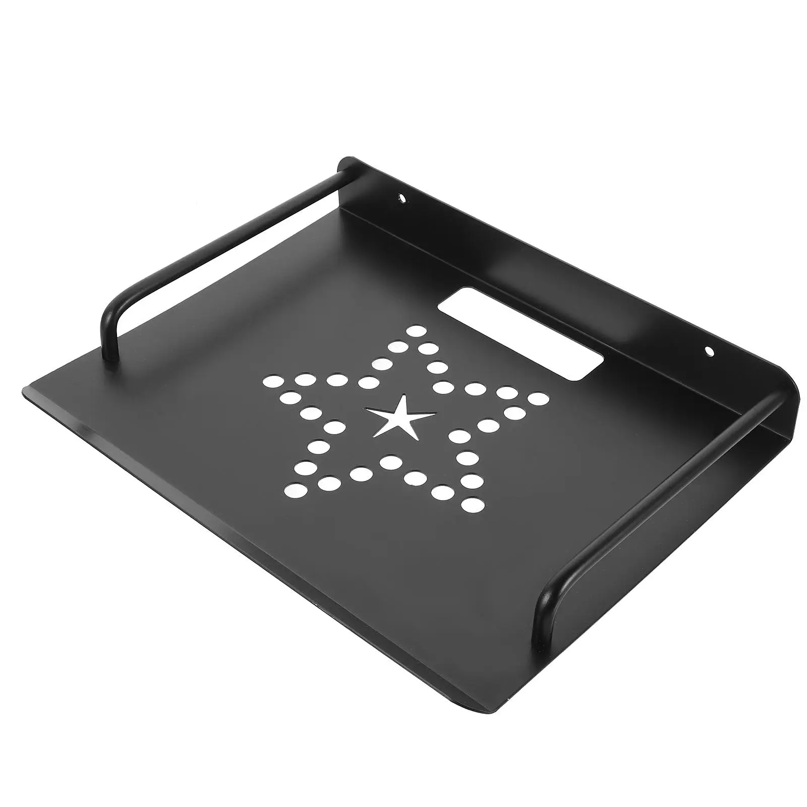 

Aluminum Wall Mount Shelf for Router Projector Stand Black Color Smooth Edge No Drill Bracket Wire Organizer Space Saver