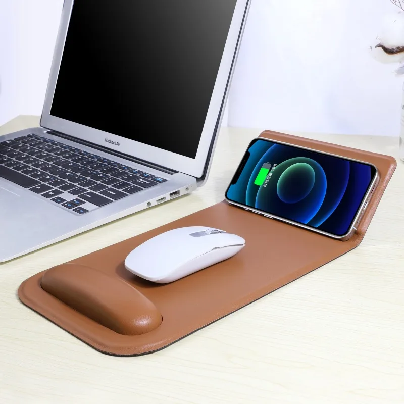 Folding Stand Model 10W Fast Charging Mouse Pad with Wrist Protector Pillow Multi-function Wireless Charging Mouse Pad