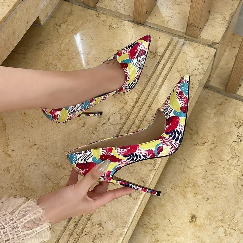 Women Colored Pumps High Fashion Office Stiletto Party Female Heels Dress Wedding Big Size 46 Zapatos De Mujer Luxury Shoes