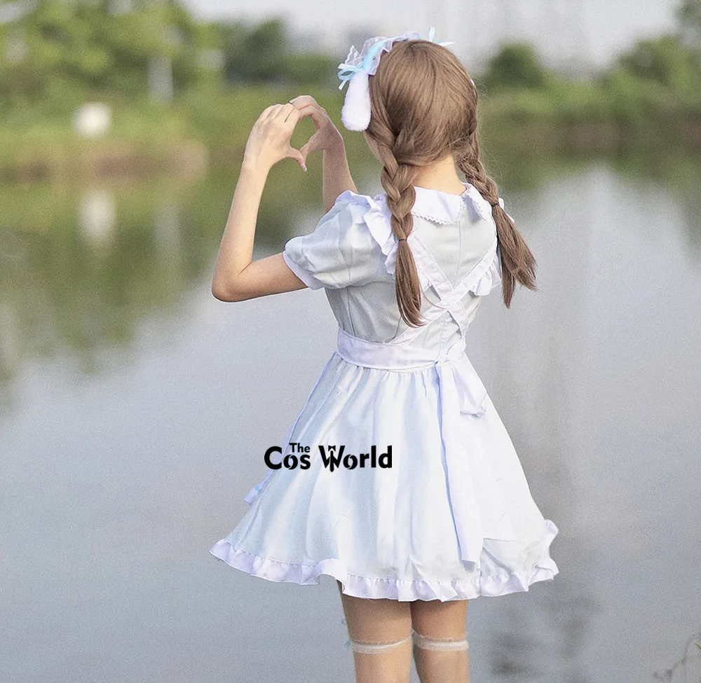 5 Kleuren S-5XL Japanse Lolita Hart Konijn Dienstmaagd Meid Restaurant Schort Jurk Uniform Outfits Anime Cosplay Kostuum