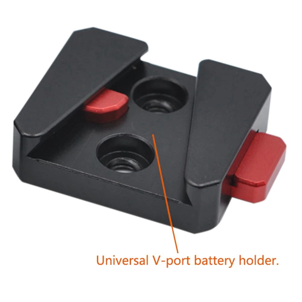 1/4 Universal V Mount Battery Quick Release Plate Adapter Accessories Portable Single Base for All Ptz and Camera Black