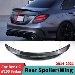 For Mercedes Benz C W205 and C63 C43 AMG 4 Door 2014-2021 Rear Spoiler Wing Facelift Boot Lip Tail Sport Refit Accessories Trim
