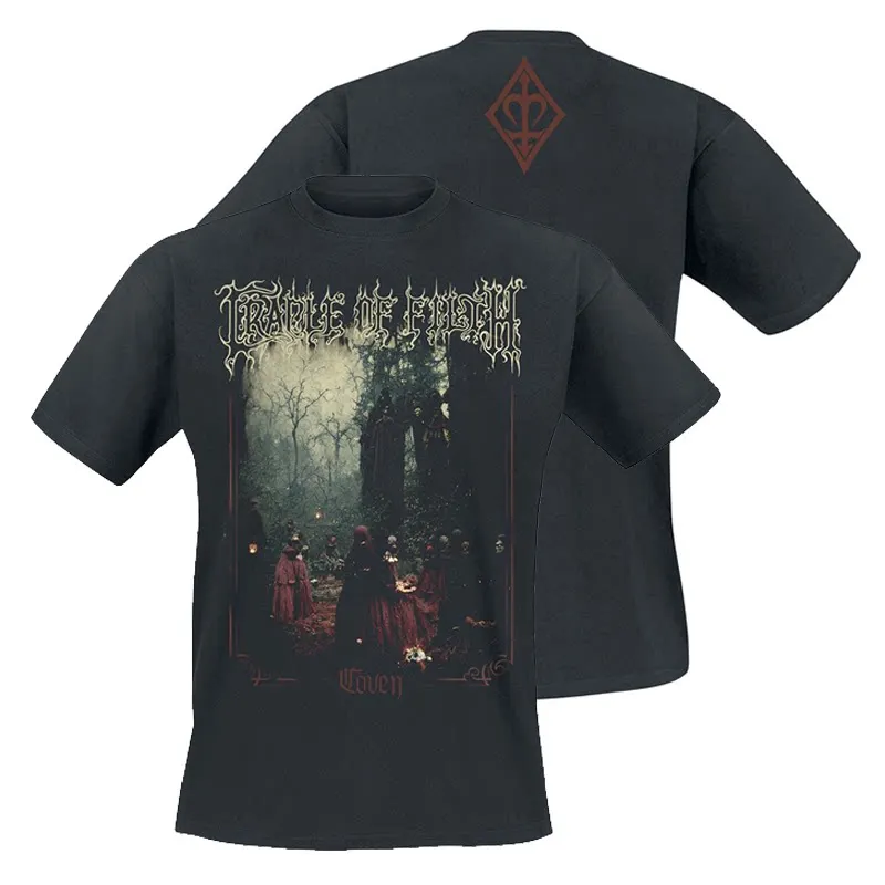 Camiseta de manga corta Y2k Cradle of Filth Band's Extreme Gothic Black Metal Rock Dark American