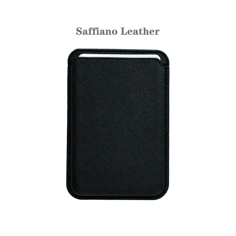 Tarjetero de cuero Saffiano para Iphone 16, 15, 14, 13, 12 Mag, billetera segura, accesorios para teléfono, fuerte succión magnética