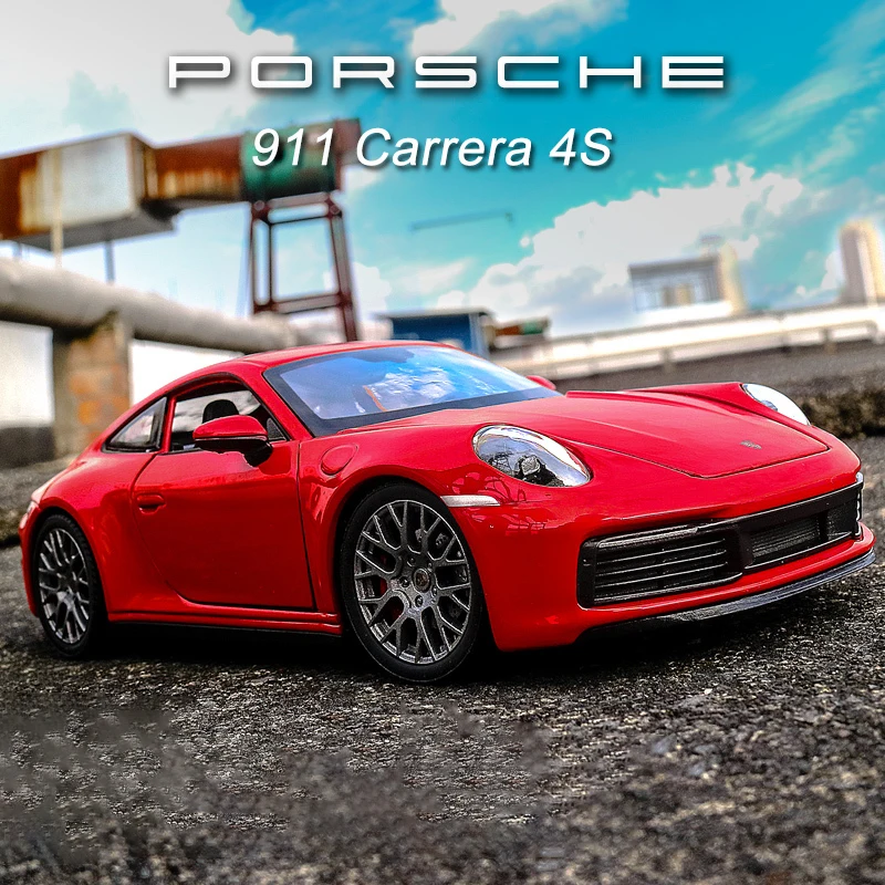 

Модель автомобиля WELLY 1:24 Porsche 911 Carrera 4S Supercar, литой и игрушечный автомобиль, коллекционная игрушка