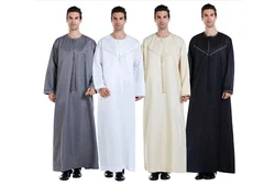 Middle East Men's Robe Pakistan India Solid Spring Men's Youth Set