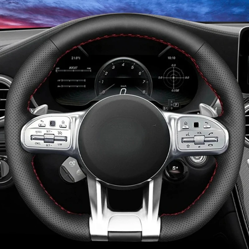 

Customize DIY Artificial Leather Car Accessories Steering Wheel Cover For Mercedes-Benz AMG C43 E53 S63 GLE G63 Car Interior