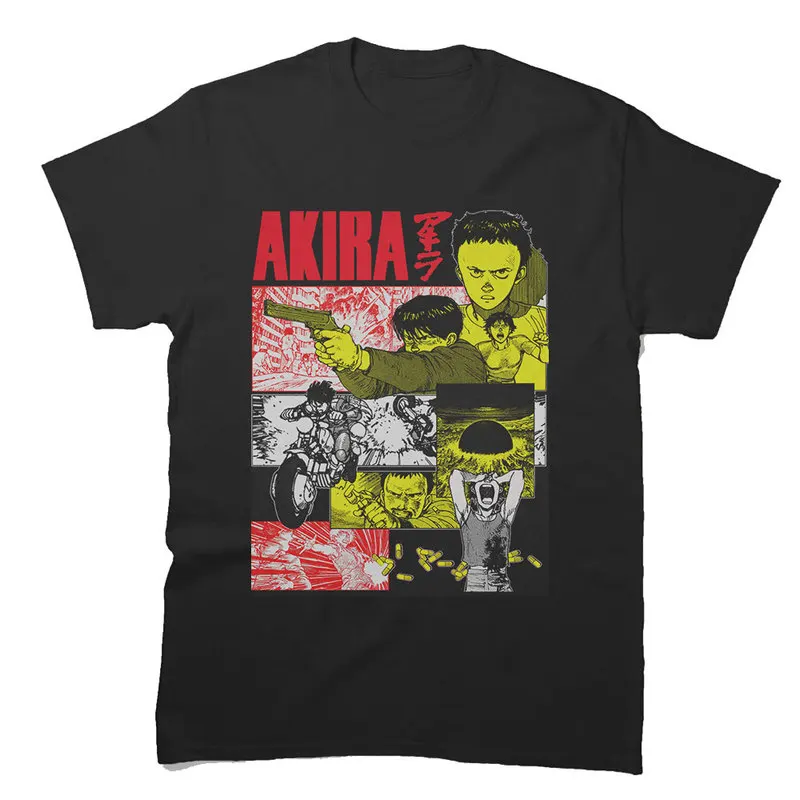Akira Cyberpunk City Explosion Gift T‑Shirt Katsuhiro Otomo Retro Manga Shotaro Kaneda Neo‑Tokyo Anime Print Short Sleeve Tops