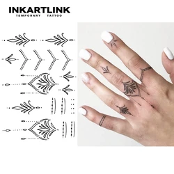 Henna Finger Tattoo (4) temporary tattoo sticker, waterproof magic tattoo, lasts to 15 days fake tattoo, semi permanent tattoo