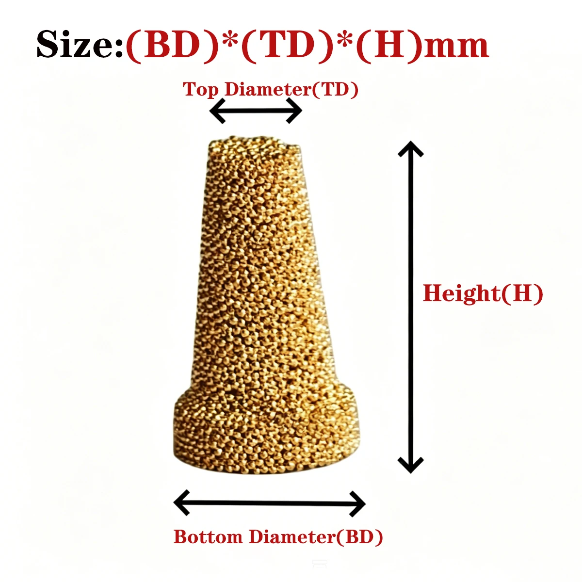 Conical Copper Powder Sintered Filter,Flange Cover Muffler, Pneumatic Tool Noise Reducer