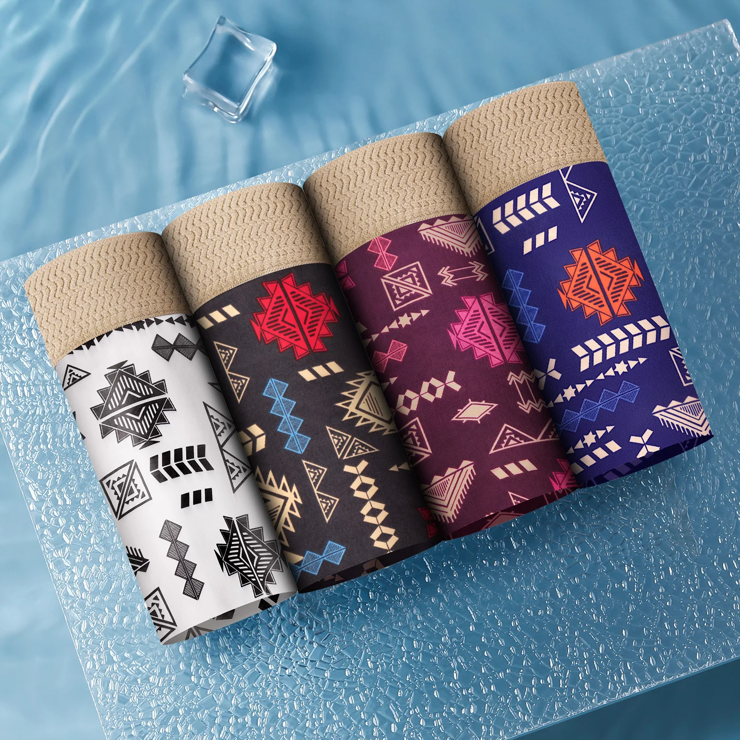 

4/8 шт., сексуальные мужские боксеры, нижнее белье, атласные шелковистые трусы, короткие мягкие трусы с забавным принтом и низкой посадкой, повседневные трусики, приятные для кожи