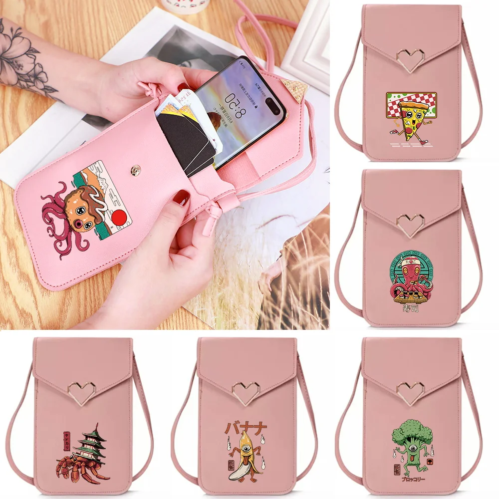 

Универсальный прозрачный чехол-кошелек для телефона с двойным слоем и сенсорным экраном, серия «Милые монстры», сумка через плечо для покупок