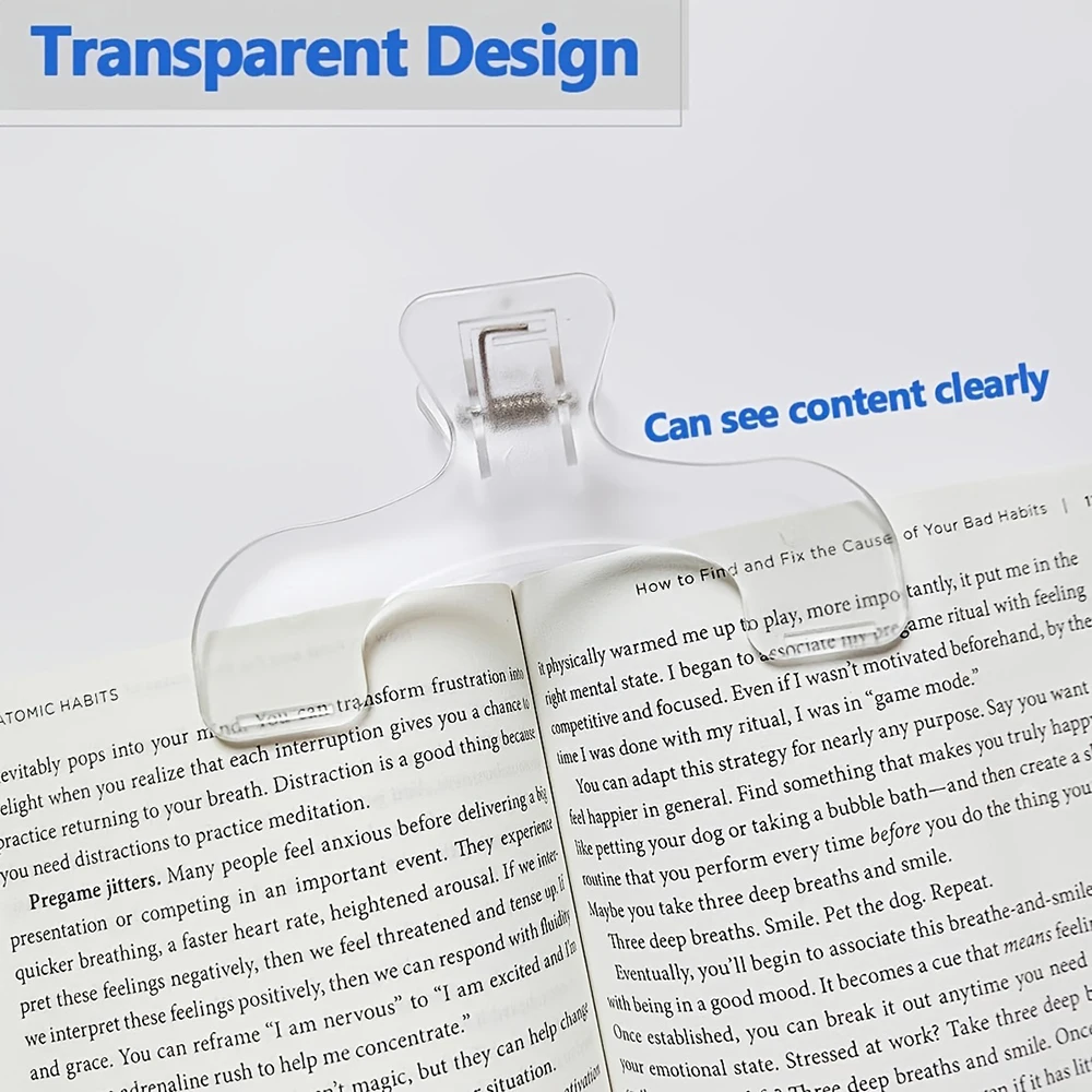 Simple Fixed Book Clips Frosted Transparent Page Holder for Reading Tool Memo Clip Kawaii Desk Accessories Practical Note Holder