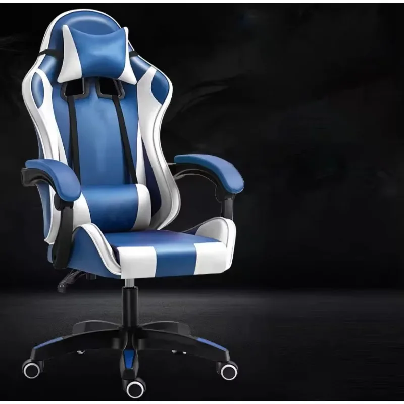 Silla ergonómica de respaldo alto, color negro, para jugadores de PC, ordenador y videojuegos.