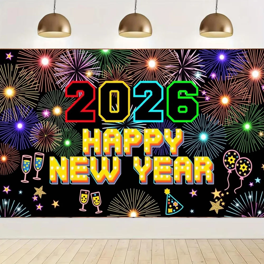 2026 Frohes Neues Jahr Thema Party Hintergrund Banner Neujahr Feiern Familie Party Dekoration Foto Hintergrund Dekoration