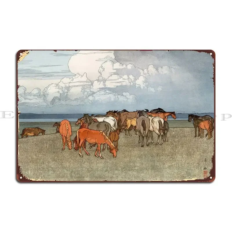 Hiroshi Yoshida Metal Plaque Poster Cinema Wall Plaque Garage Create Party Tin Sign Poster