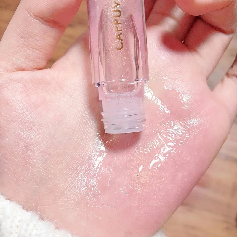 1/3Pcs Cappuvini Shiny Clear Mirror Crystal Jelly Lip Gloss Moisturizing Glitter Liquid Lipstick Lip Oil Lip Tint Cosmetic