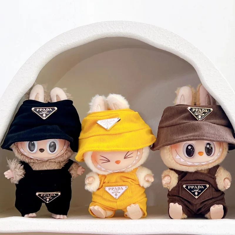 New Labubu Corduroy Mini Doll Clothing Set Toys Cute Hats Clothes Shoes Vinyl Doll Accessories Training Sitting Party Games Toys