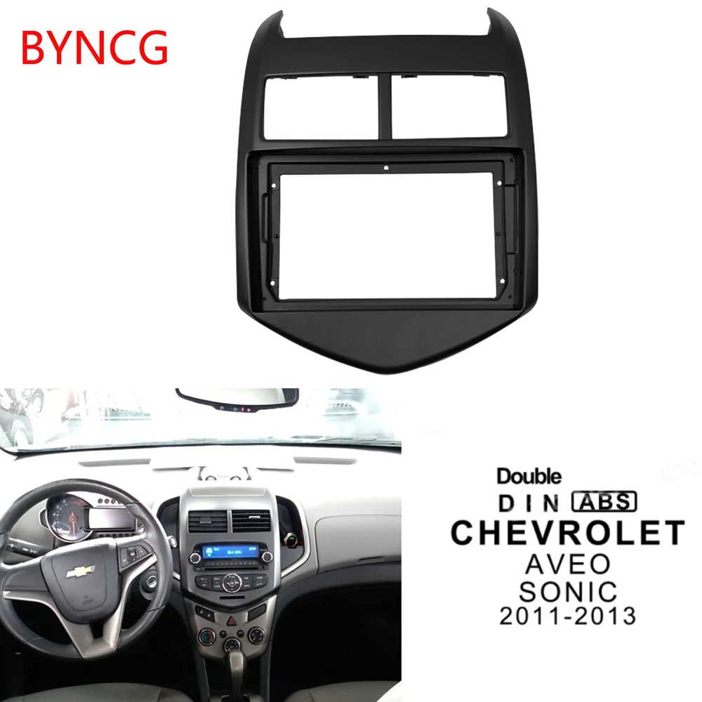 Ramka radia samochodowego 2DIN, panel montażowy, ramka 9 cali do Chevrolet AVEO SONIC 2011 12 13